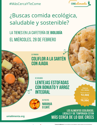 Biologia menu semanal Unialimenta